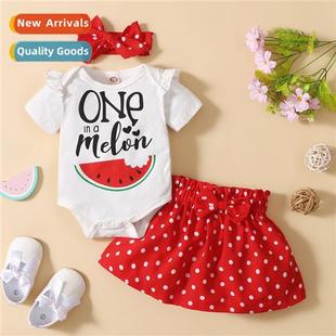 2022 new short spring sleeved printed fall letters Girls