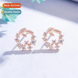 flower earrings female diamd daisy inlaid chrysanmum small