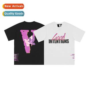 Actual 2021 summer new large V men  women couple t-shirt set