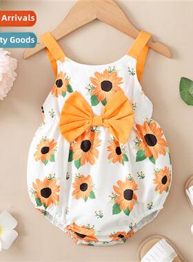 ins baby spring  fall  2022 new   sleeveless sunflower baby