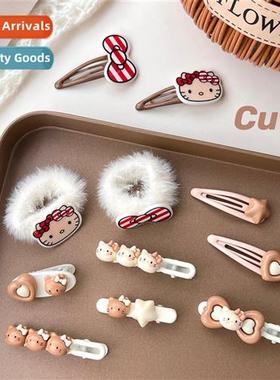 Milk brown series kten  accessories  clips sweet girl heart