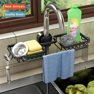 Kchen faucet shelves sink dishwashing draining rack rag spge