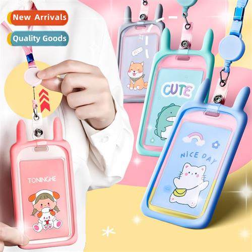 Card Holder Student Campus Bus Meal Card wh Lanyard Access C