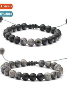 New Product 8MM Black Frosted Glter Ste Beads Handmade Prepa