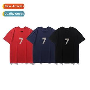 Round Mens Seas Sleeve Short Neck Letter Number FOG Tide