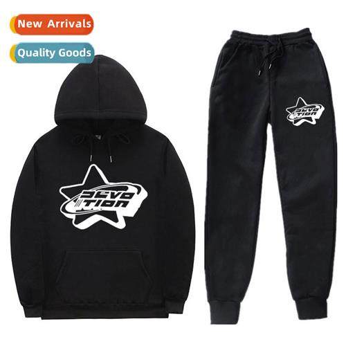 Fashi Printed Sweatshirt Su Men Threaded Bottom Hem Loose Me