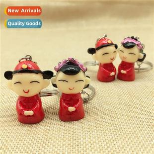 Creative gifts pendant key chain carto cute wedding bride g