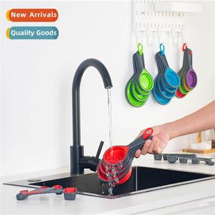 Colorful Collapsible Measuring Cups Set 4 Baking Tools Spic