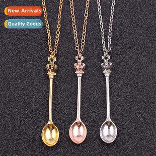 Alloy Crown Mini Jewellery Gold Alice Old Fashied Necklace C