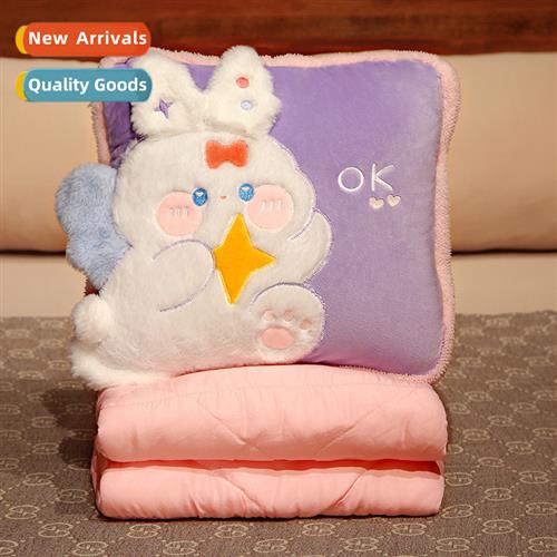Rabb twter pillow quilt dual-use 2-in-1 fice nap pillow car