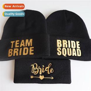 embroidery knted cap BRIDE warm SQUAD wool pullover TEAM