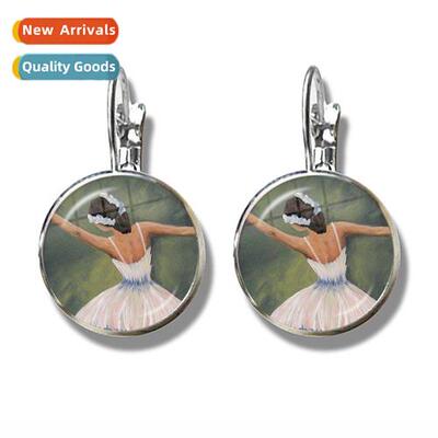 Elegant Ballet Earrings Irish Dance Gymnastics Dancer Glass