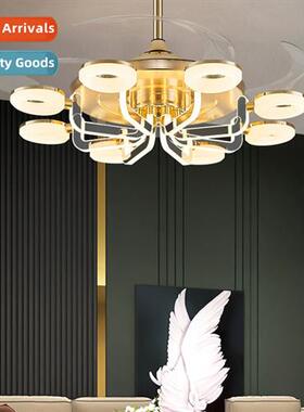 Ceiling fan light for home use all-in-e chelier 2023 new inv