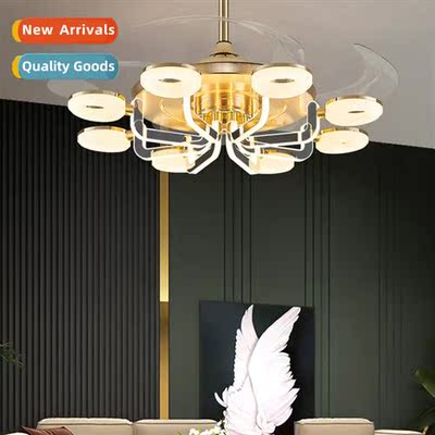 Ceiling fan light for home use all-in-e chelier 2023 new inv