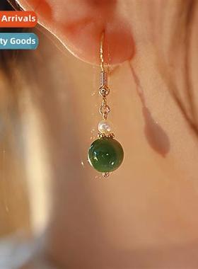 Natial tide palace jasper earrings female ins niche  senior