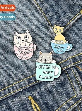 New oil drip enamel cfee cup cfee pot pin kten pin alloy ena