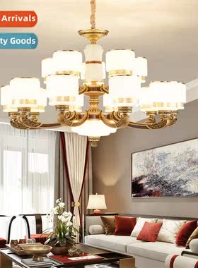 2021 New Chinese chelier modern simple atmosphere villa hall