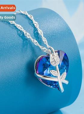 Austrian heart-shaped crystal ins tide love girls pendant se