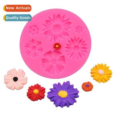 DIY Baking 6 holes Daisy Flower Baking Mould Liquid Silice C