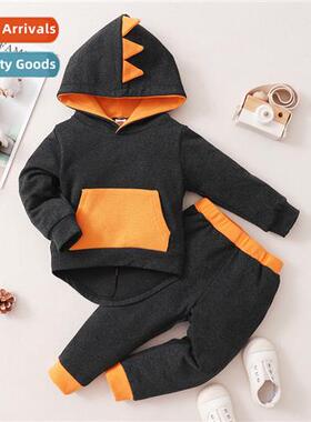 Boys spring  autumn  2022 new n solid color hooded top + sol