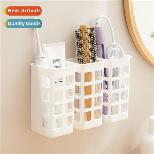 Curling Ir Storage Basket No-Punch Wall Mounted Styler Holde