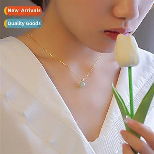 flash diamd necklace Solaire luxury jade light niche Hetian