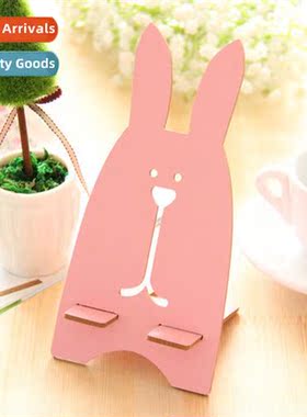 Cute rabb cell phe st lazy universal wooden cell phe holder