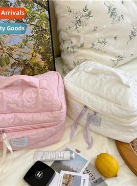 ins wind cy color flower makeup bag teenage girls large capa