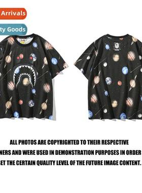 Japanese tide br shark head planet limed edi T-shirt mens ca