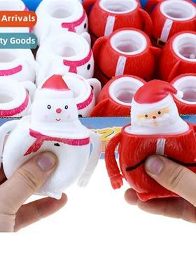 Santa squeeze pinch cup decompressi snowman compulsi childre