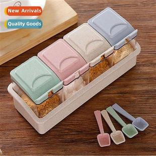 Kchen Straw Salt Garnish Fting Set Jar Seasing Wheat A2430