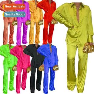 fashi satin new American casual womens loose 2022 smooth