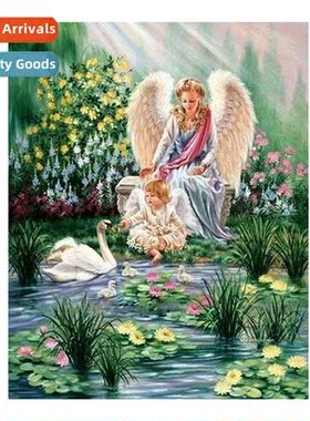 New modern living room an oil painting angels  children hmad