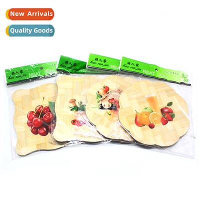 Wooden printed heat insulating mat dining table n-slip pots