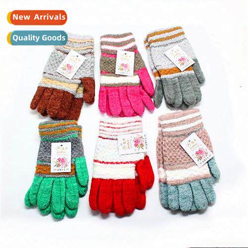New autumn  winter fashi plush warm colorful knted gloves cu