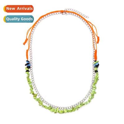 New double bohemian collarbe chain retro splicing stacked gr