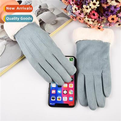 Autumn  winter touch screen padded thickened warm womens woo