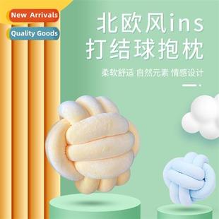 knotted ball Scinavian Ins pillow knting colorful Danish