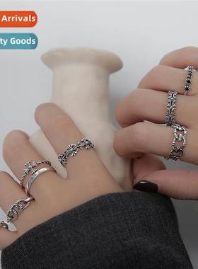 Heavy work combinati Thai silver ring female fashi individua