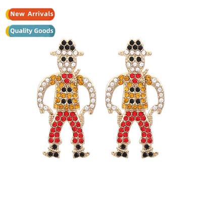 Light luxury exaggerated persaly carto character diamd earri