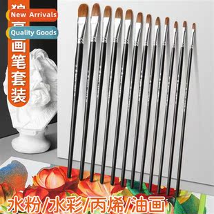 Art Duck Set Brushes Acrylic Raw Fine Hair Wolf Pen Gouache