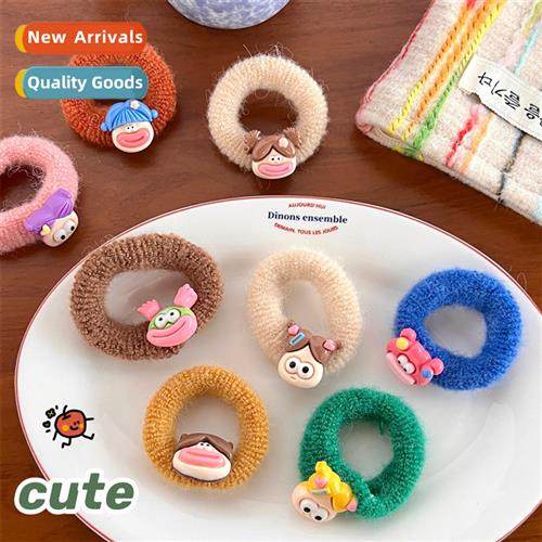 Autumn  winter plush  ring  rope ugly cute big mouth  access