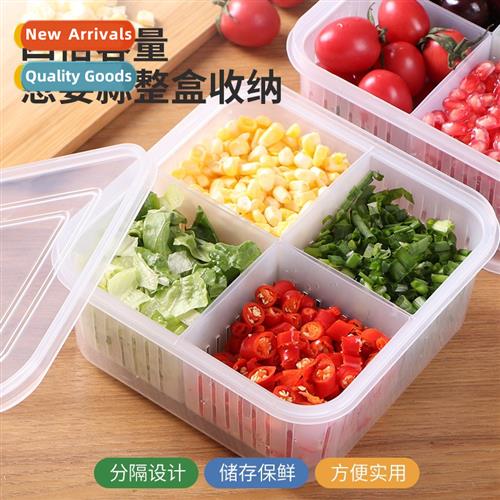 Lid four compartments i ginger garlic storage box refrigerat