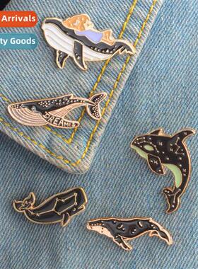 Brooch Carto Dolphin Whale Fun Brooch Set Micro Badge Hundre