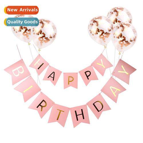 New Birthday Banner Fishtail Flag Sequin Ballo Set Birthday