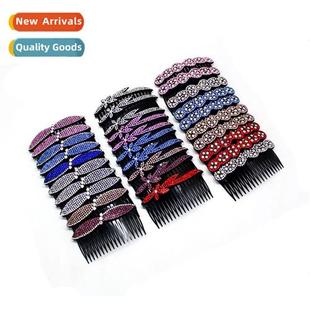 bangs clip top Plug bundle rhineste disk comb
