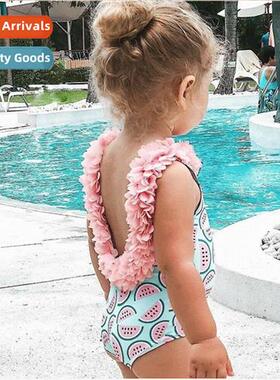 20223 Kids Baby Girls Watermel Swimsu 3D Flower Bikini Swimm