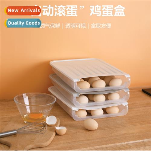 Automatic rolling egg storage box single layer wh lid 18 com
