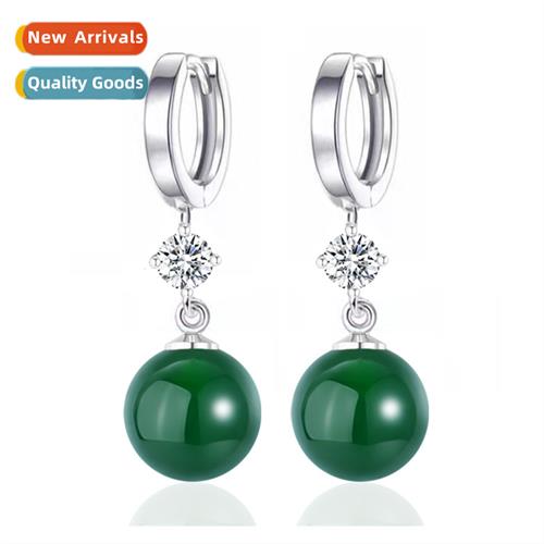 Natural black blue red yellow whe green agate earrings femal