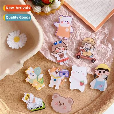 Cute bear Japanese creative acrylic brooch carto cute rabb a